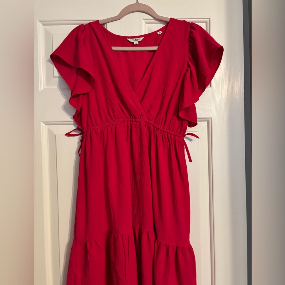 Max Studio Pink Ruffle Sleeve Mini Dress